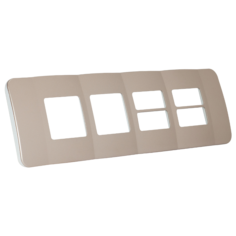 Two Double Module, Four Single Module Horizontal Cover Plate - Champagne