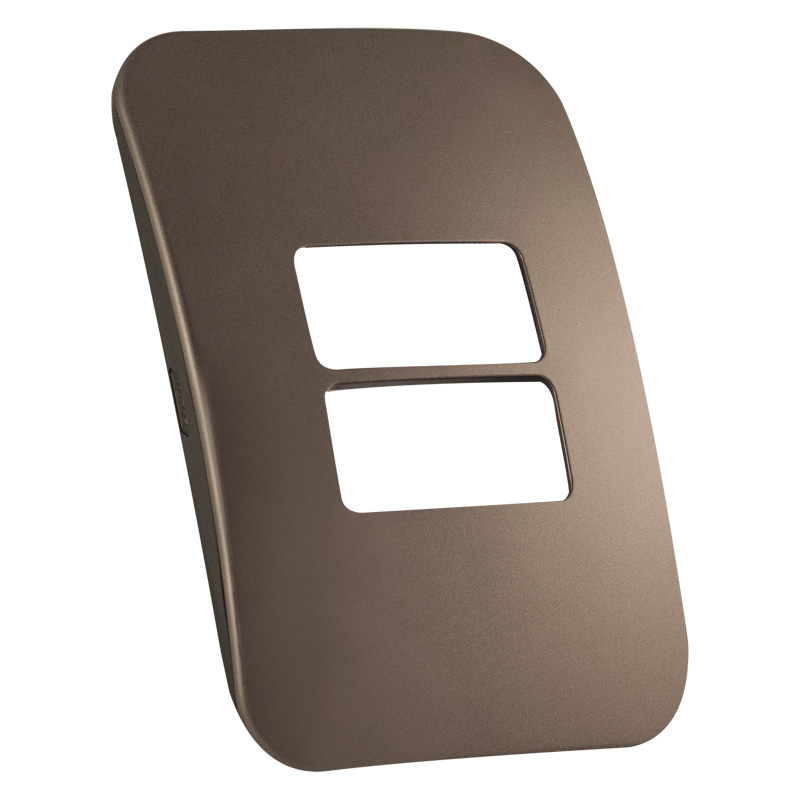 Two Single Module Horizontal Cover Plate - Bronze