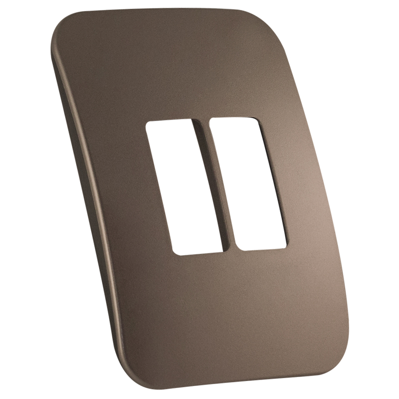 Two Single Module Vertical Cover Plate - Bronze
