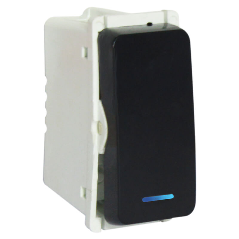 Bell Press Switch (1 Module) with Locator - Black