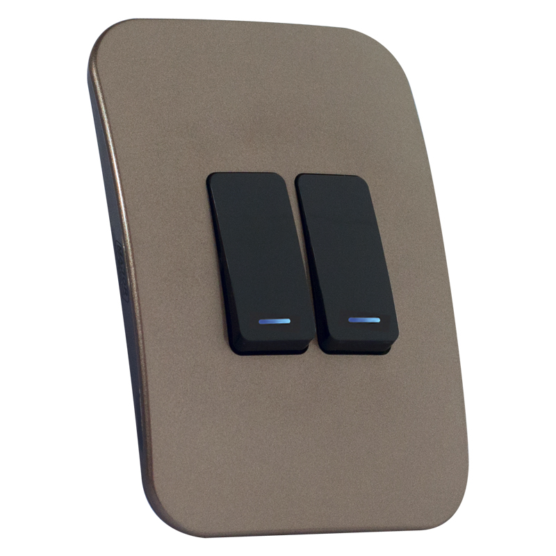 Two Lever One-Way Black Switch with Locator - Bronze